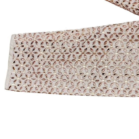 Susan Graver NEW Linen Jacket Size M Embroidered Fabric Mother of Pearl Buttons - Picture 7 of 11